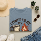 Powered By Coffee And Campfires Vintage Camping T-Shirt