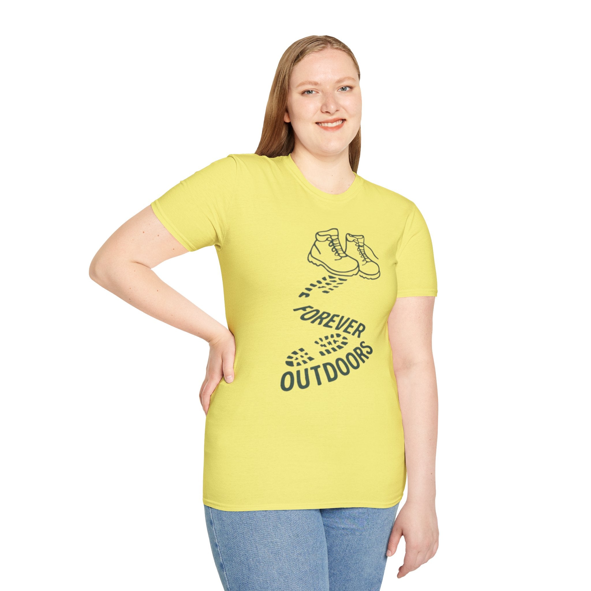 Boots with Footprints "Forever Outdoors" T-Shirt