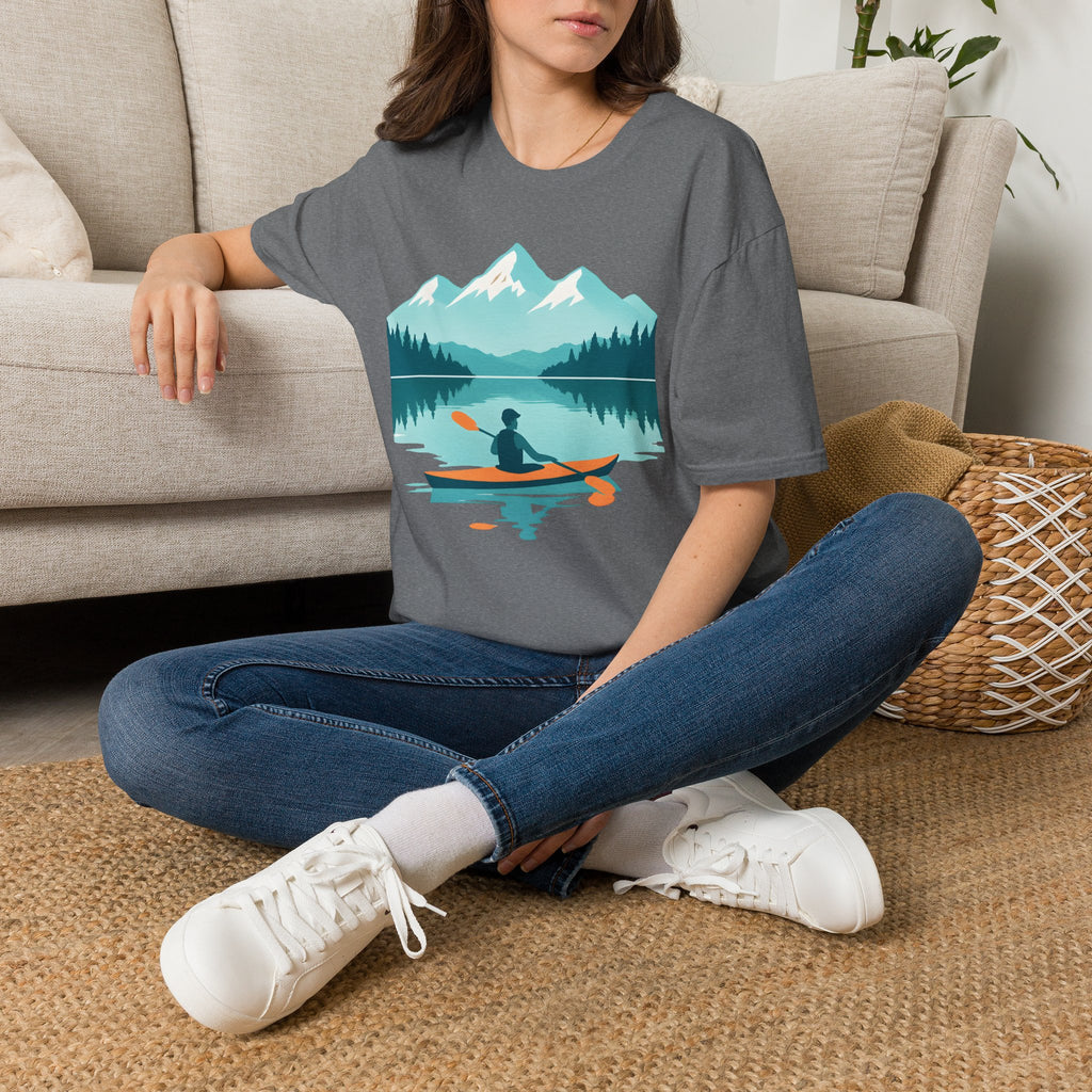 Kayaker on Serene Mountain Lake T-Shirt