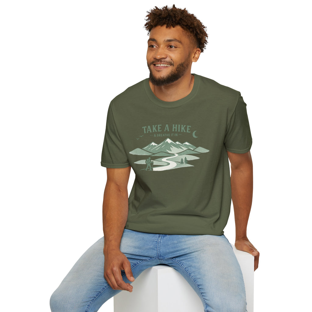 "Take A Hike & Breathe It In" Outdoor Hiking Graphic Tee
