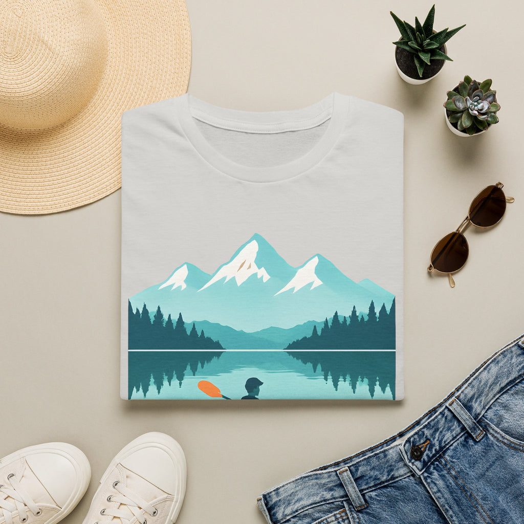 Kayaker on Serene Mountain Lake T-Shirt