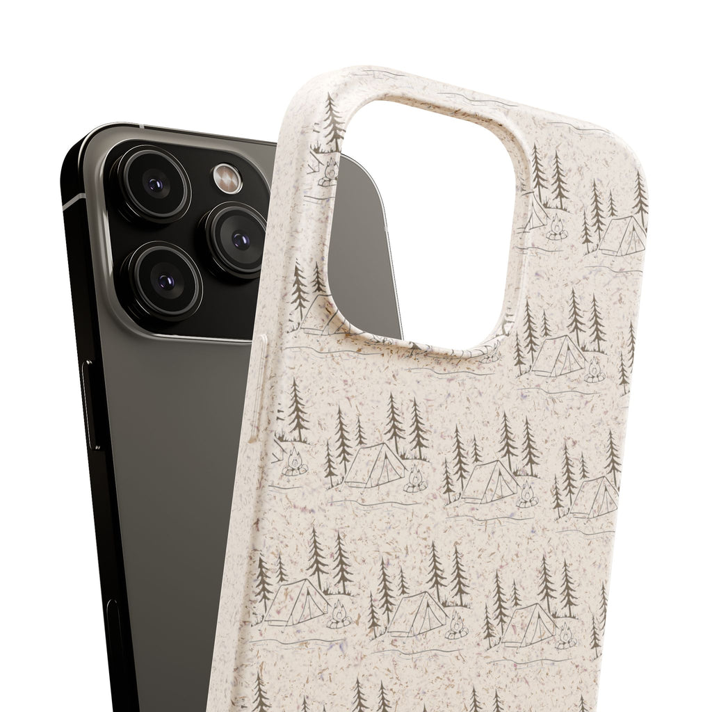 Biodegradable Phone Case — Eco-Friendly Forest Sketch Pattern