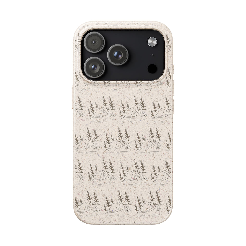 Biodegradable Phone Case — Eco-Friendly Forest Sketch Pattern