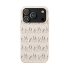 Biodegradable Phone Case — Eco-Friendly Forest Sketch Pattern