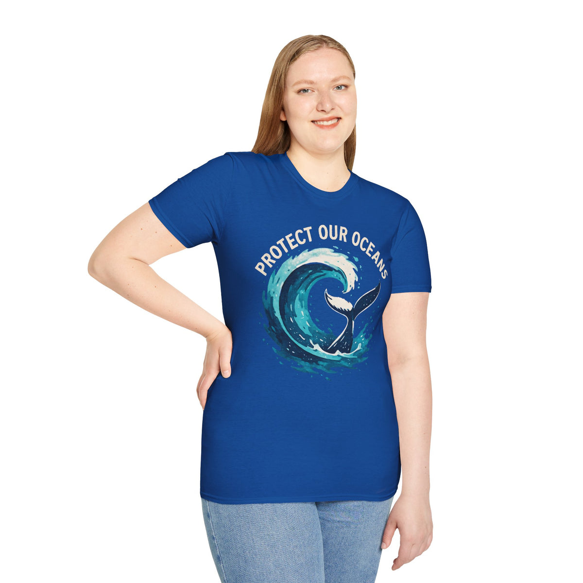"Protect Our Oceans" Wave Whale Conservation T-Shirt
