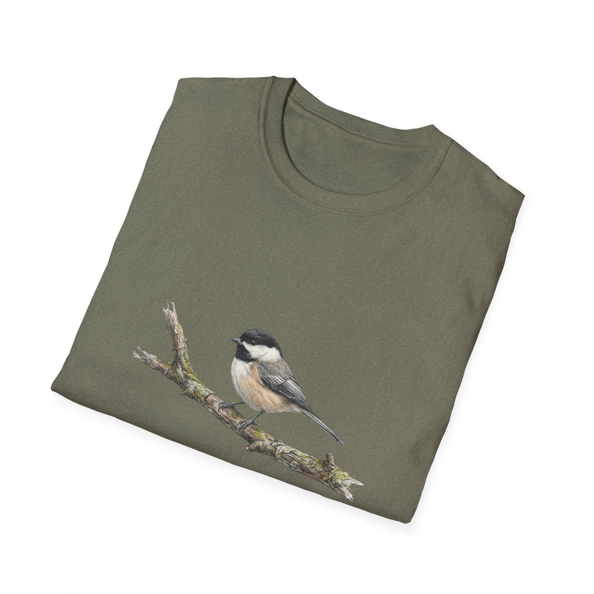 Chickadee Bird Tee — Watercolor Songbird T‑Shirt