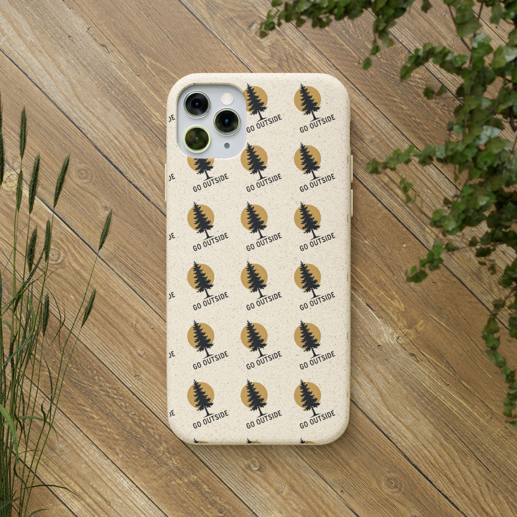 Biodegradable Phone Case — 'Go Outside' Recycled Eco-Friendly iPhone Cover