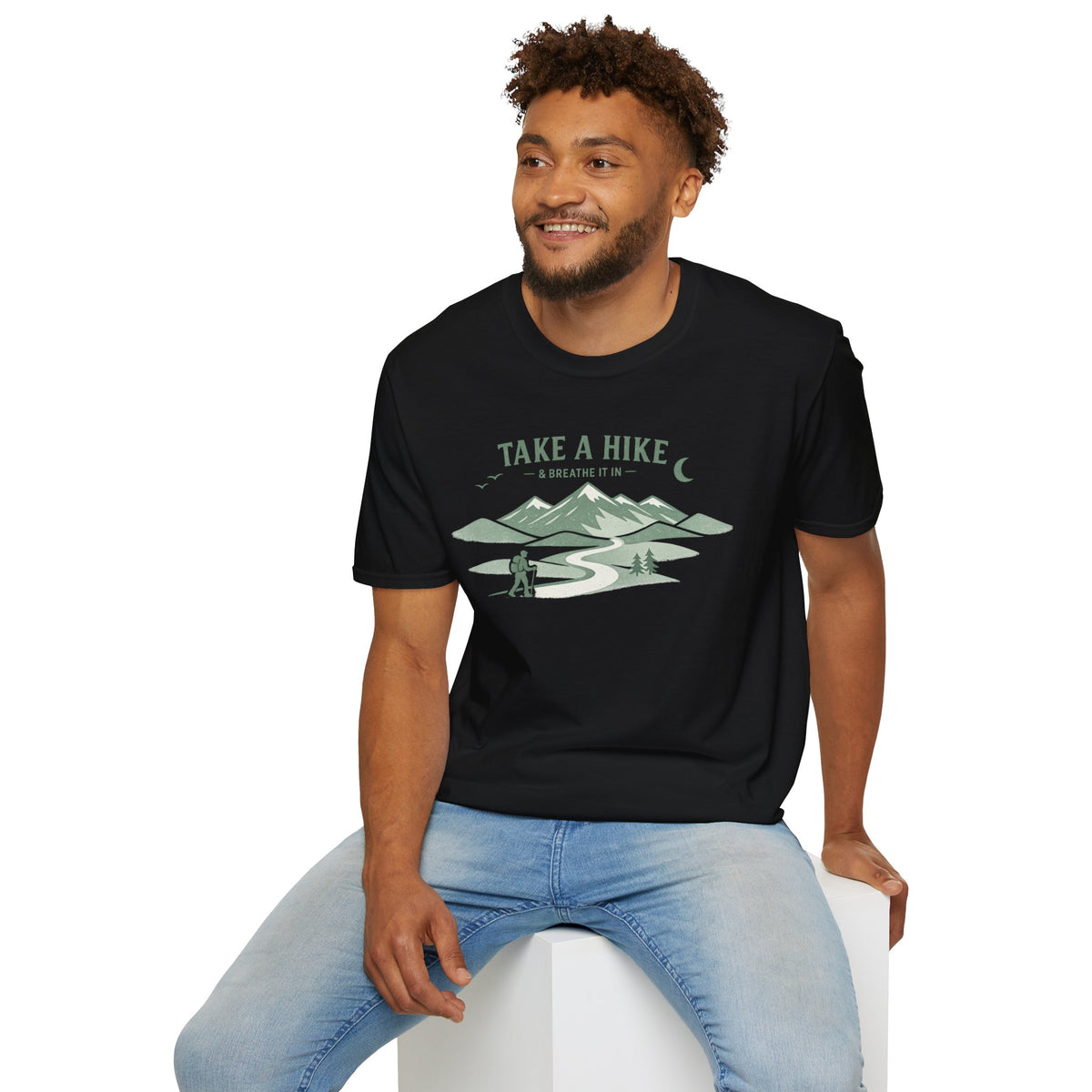 "Take A Hike & Breathe It In" Outdoor Hiking Graphic Tee