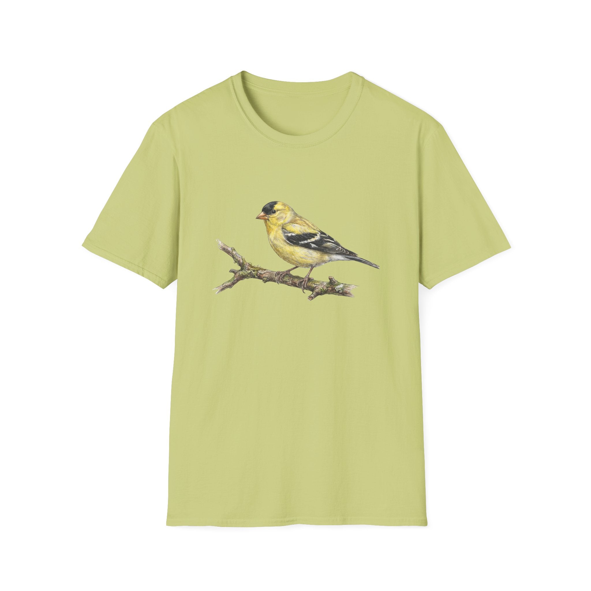 Goldfinch Bird T-Shirt – Vintage Watercolor Songbird Tee