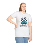 "Stay Wild" Bear Footprint Mountain Emblem T-Shirt