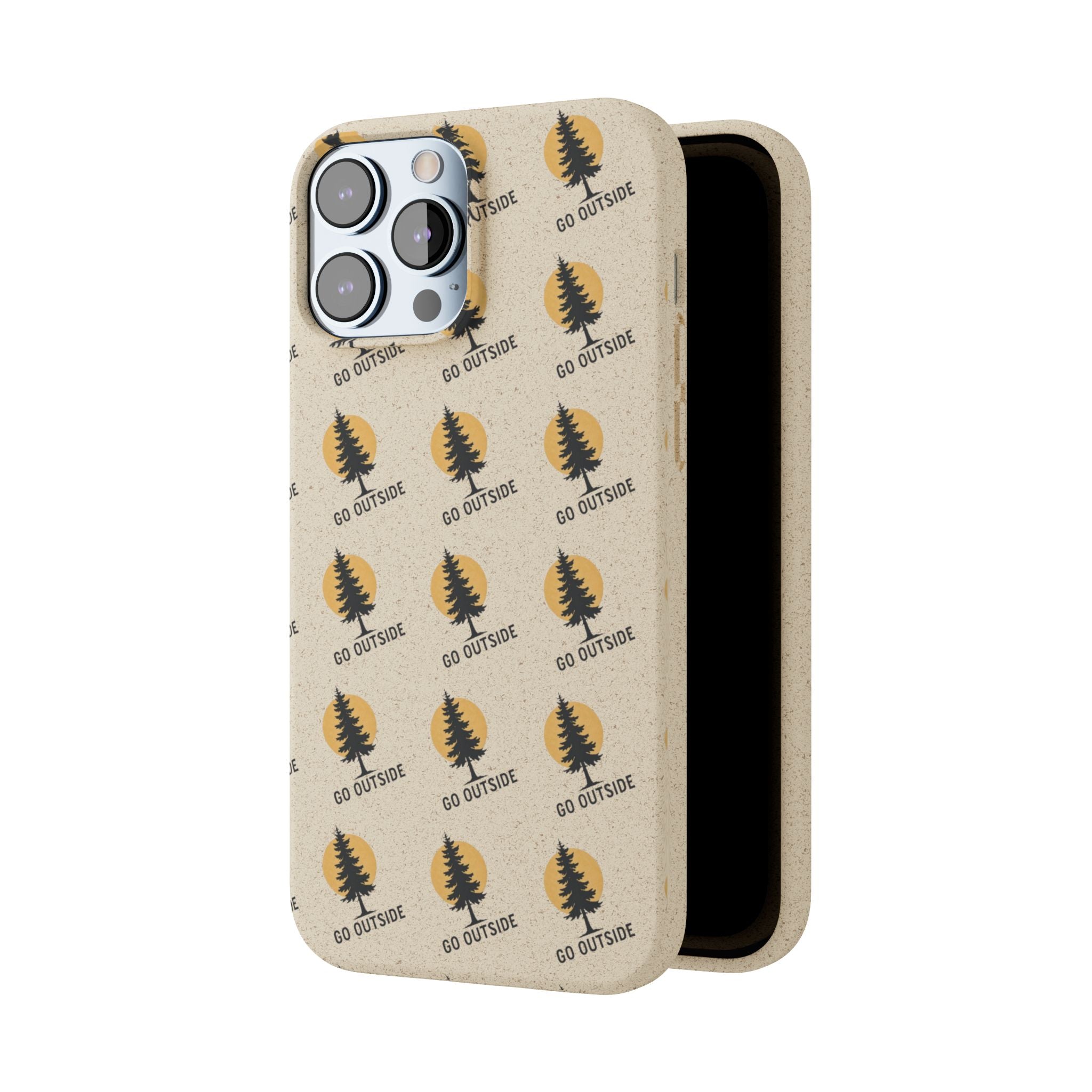Biodegradable Phone Case — 'Go Outside' Recycled Eco-Friendly iPhone Cover