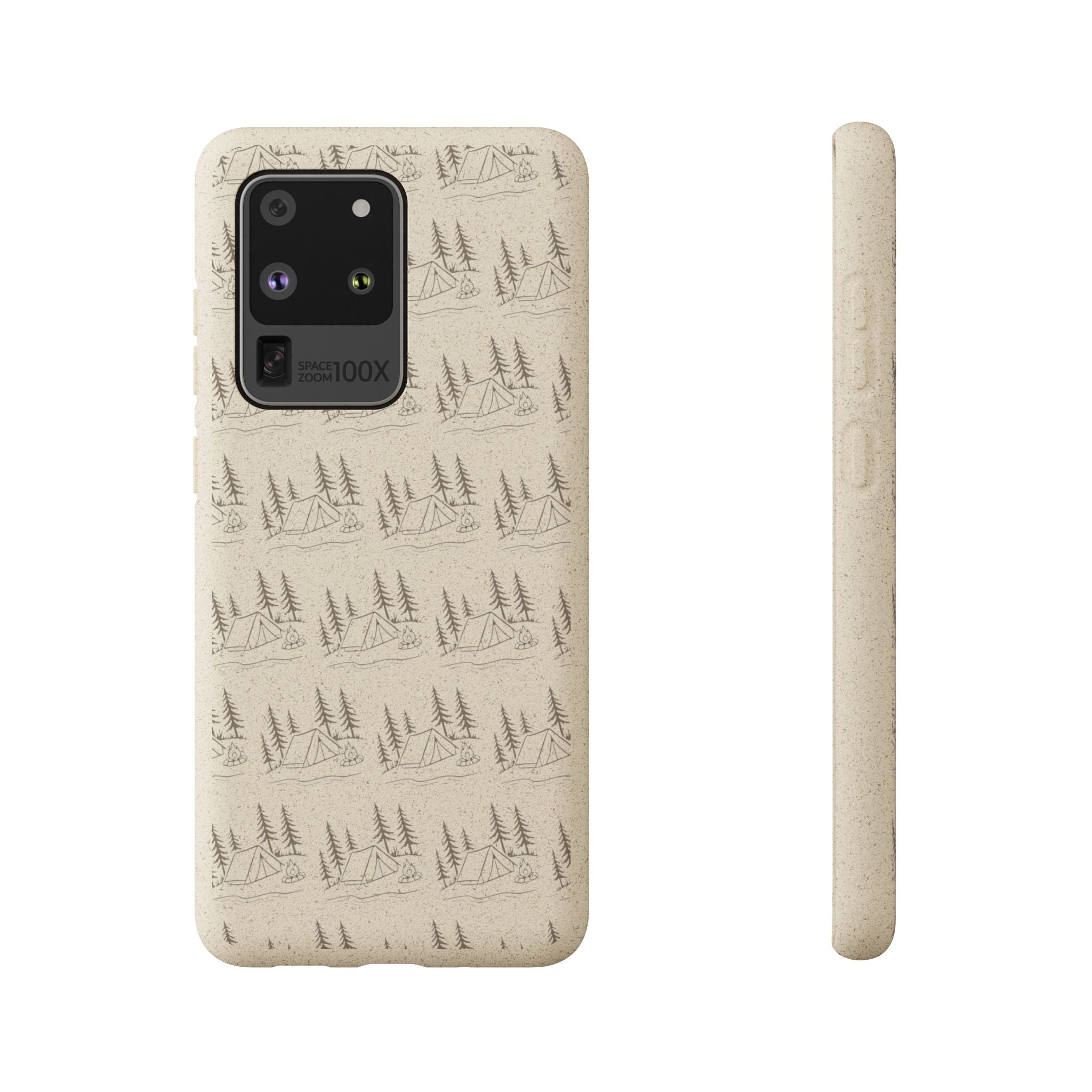 Biodegradable Phone Case — Eco-Friendly Forest Sketch Pattern