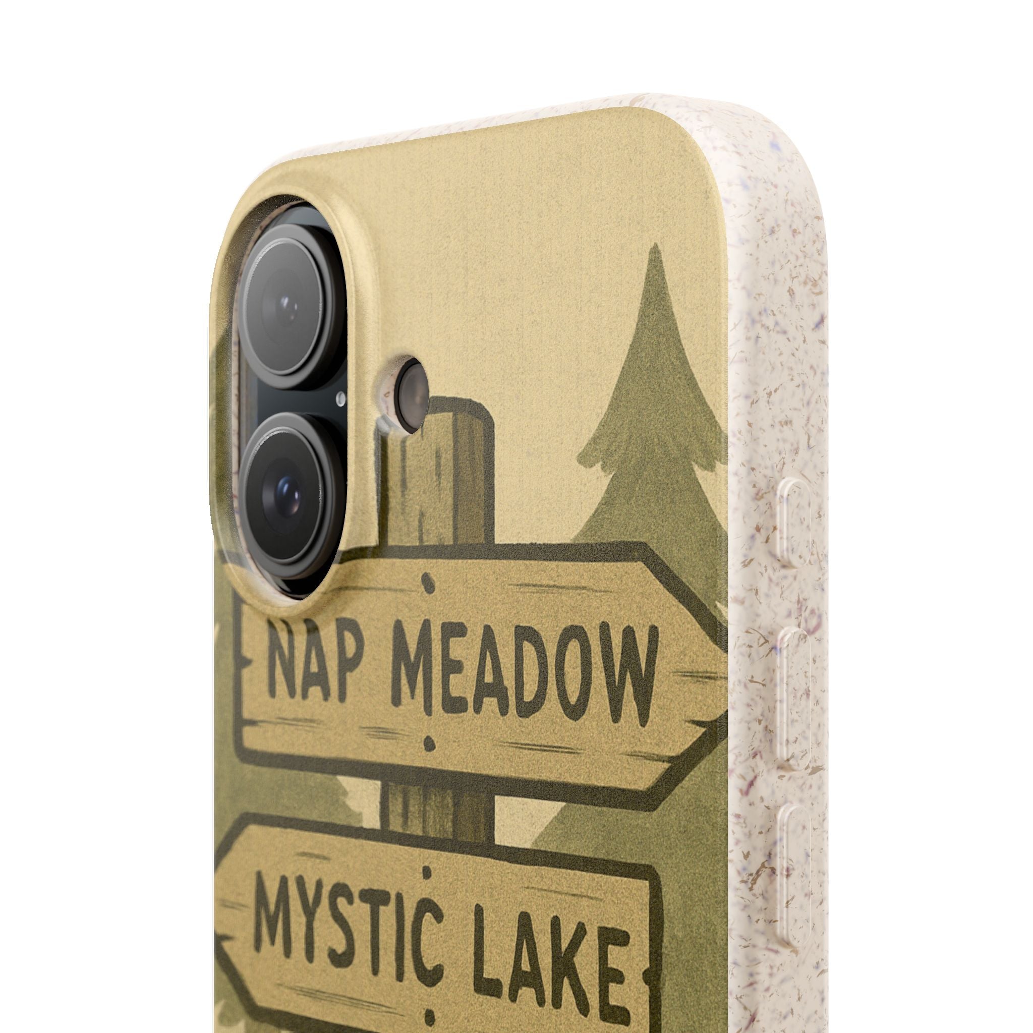Biodegradable Phone Case — 'Nap Meadow' Mystic Lake Camping Design