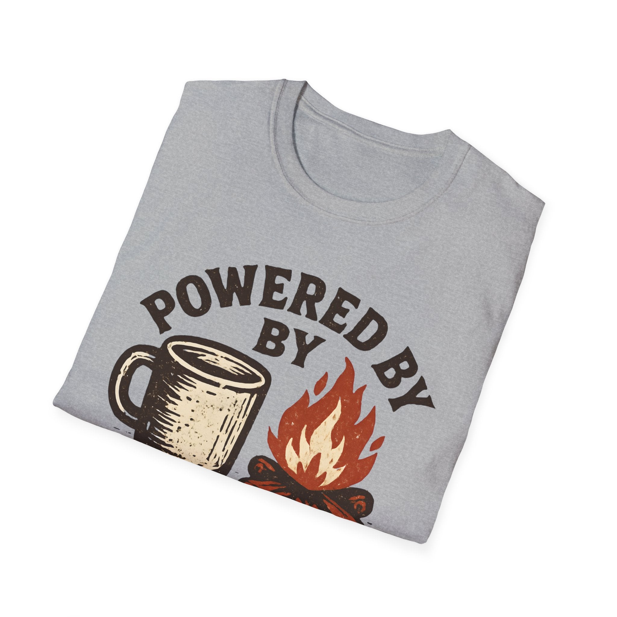 Powered By Coffee And Campfires Vintage Camping T-Shirt
