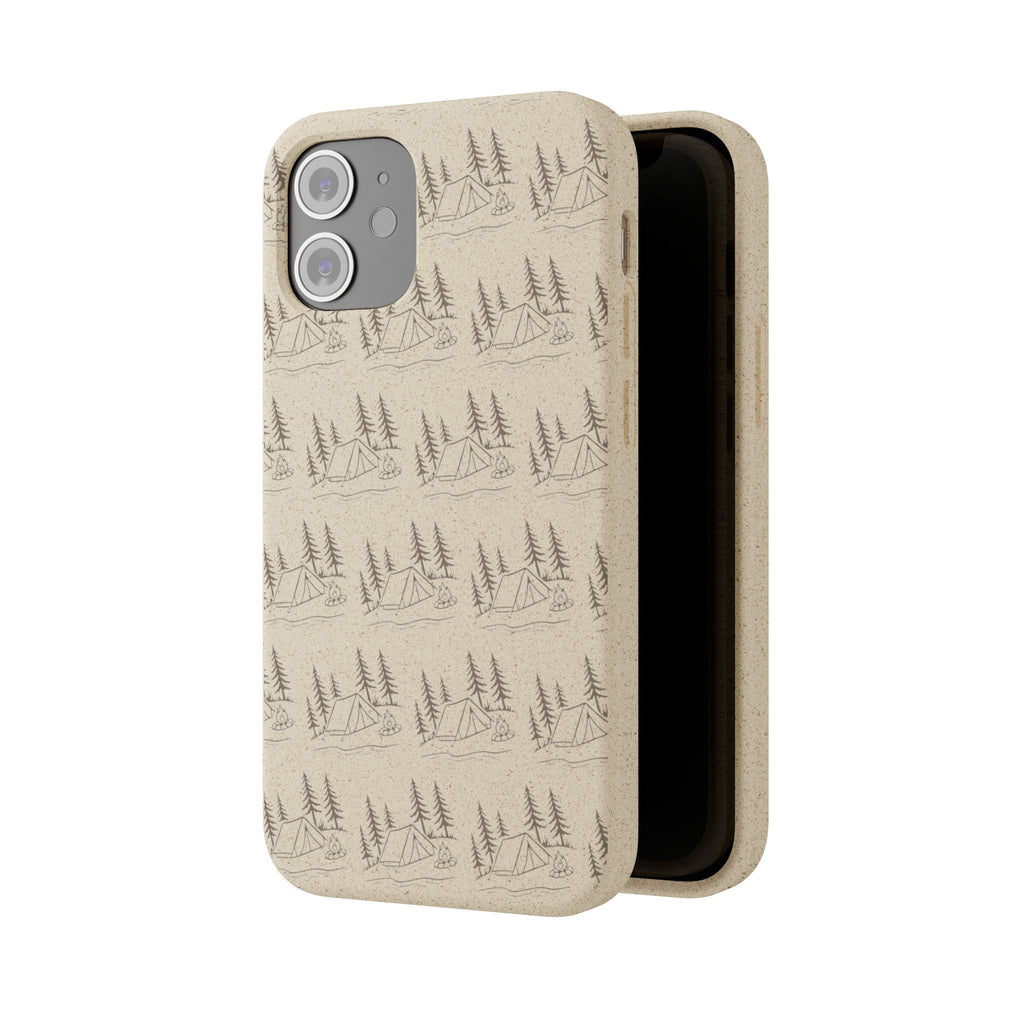Biodegradable Phone Case — Eco-Friendly Forest Sketch Pattern