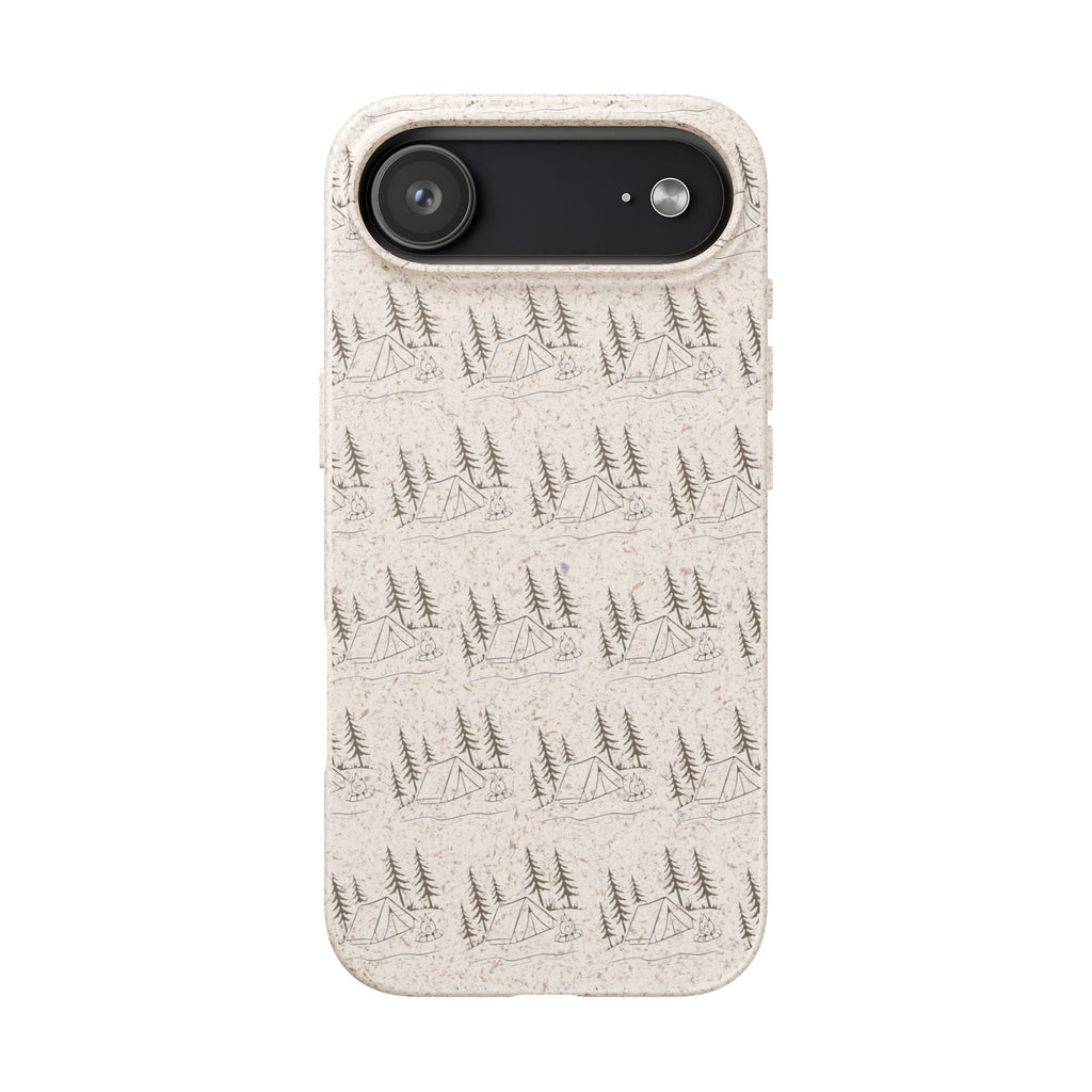 Biodegradable Phone Case — Eco-Friendly Forest Sketch Pattern