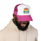 Lake Is My Happy Place Trucker Hat — Vintage Sunset Fishing Foam Cap