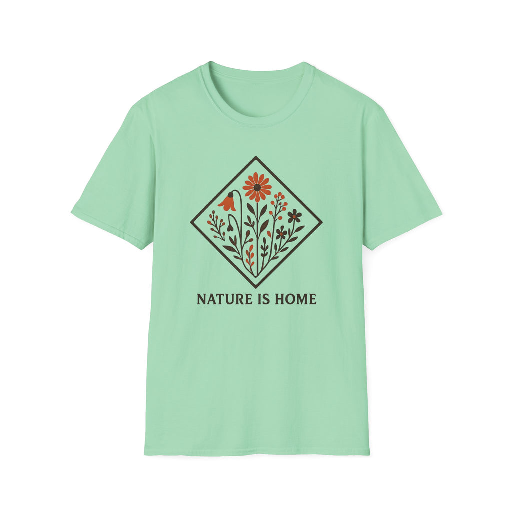 Floral Motif "Nature Is Home" T-Shirt