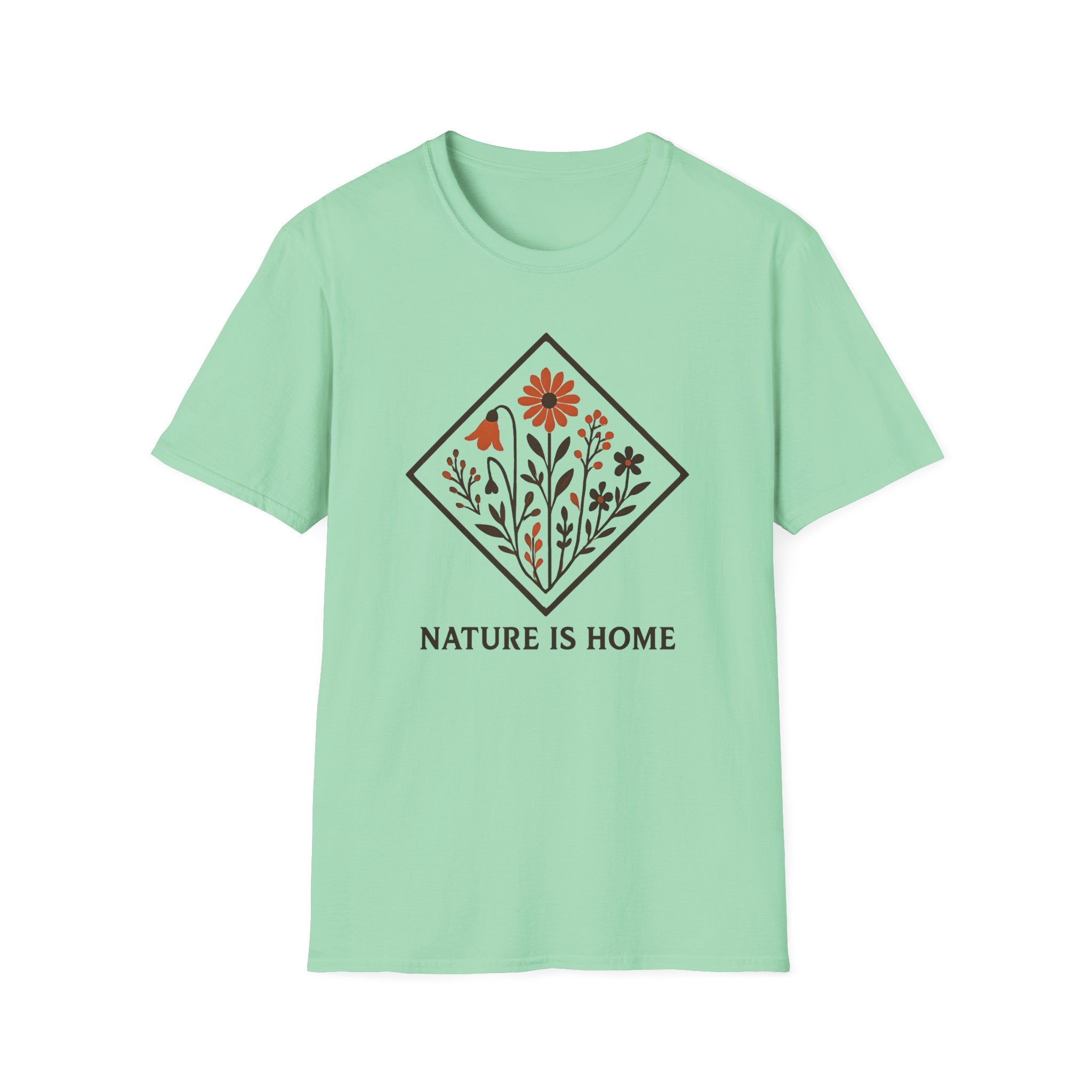 Floral Motif "Nature Is Home" T-Shirt