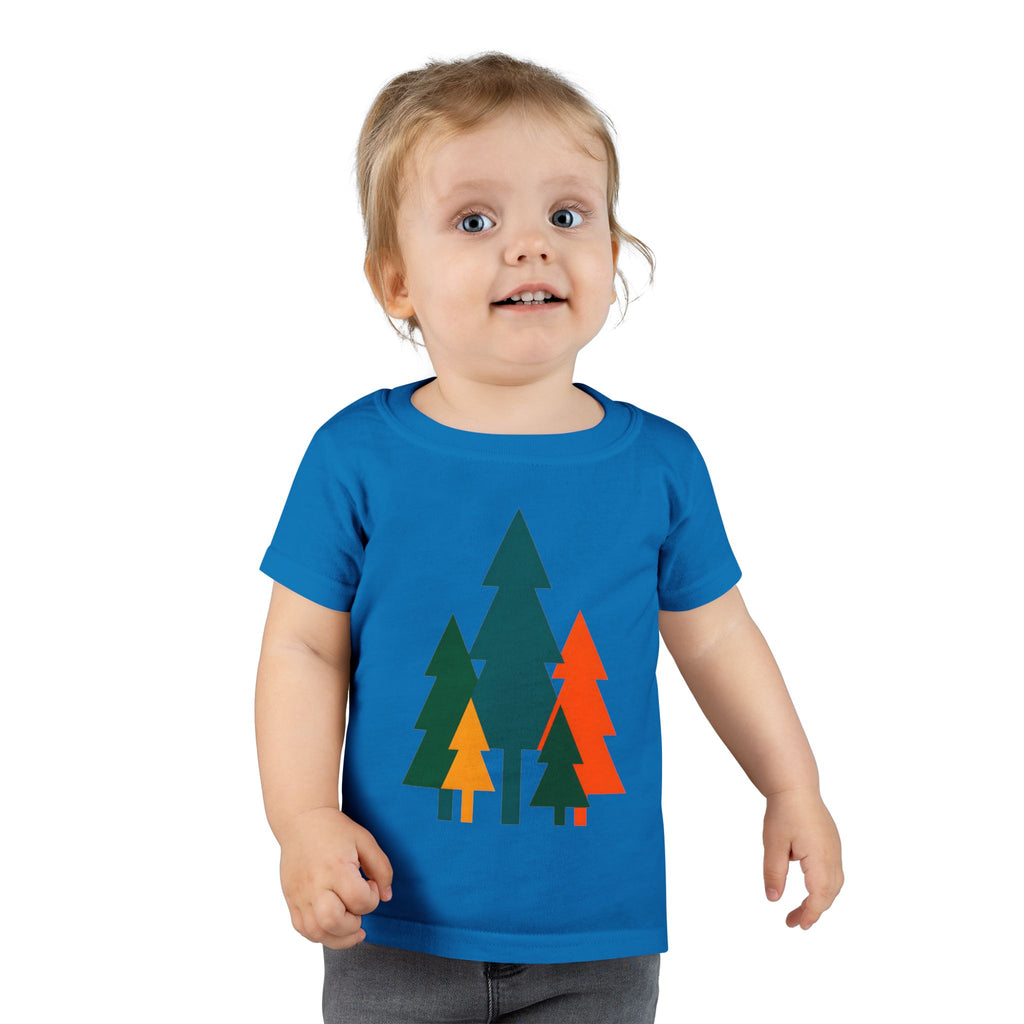 Toddler T-Shirt - Colorful Geometric Pine Trees Kids Tee