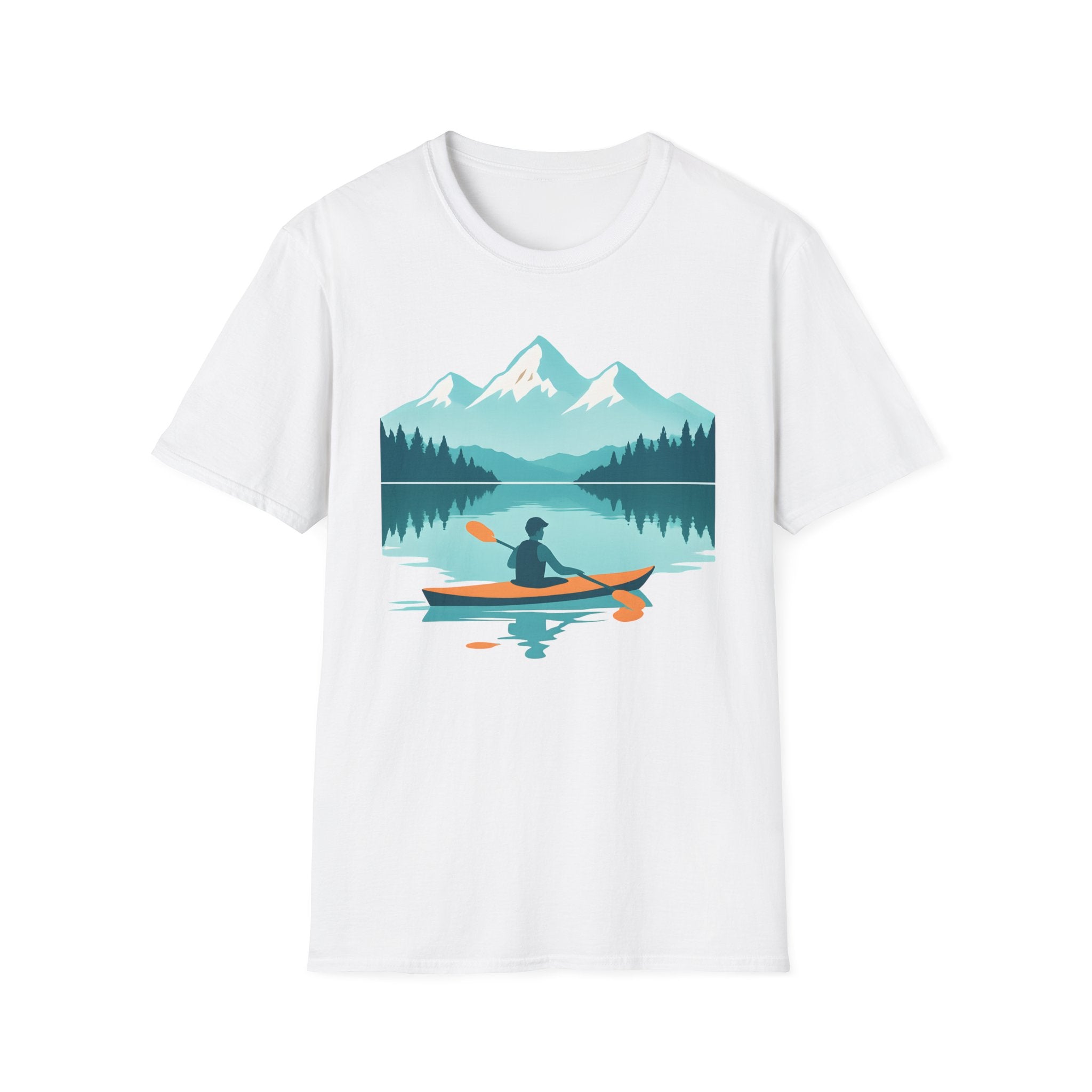Kayaker on Serene Mountain Lake T-Shirt