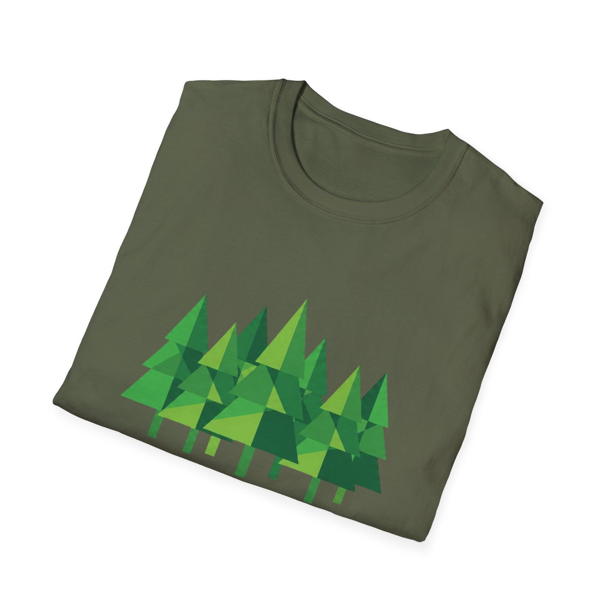 Forest Graphic T-Shirt — Minimal Green Pine Trees Tee