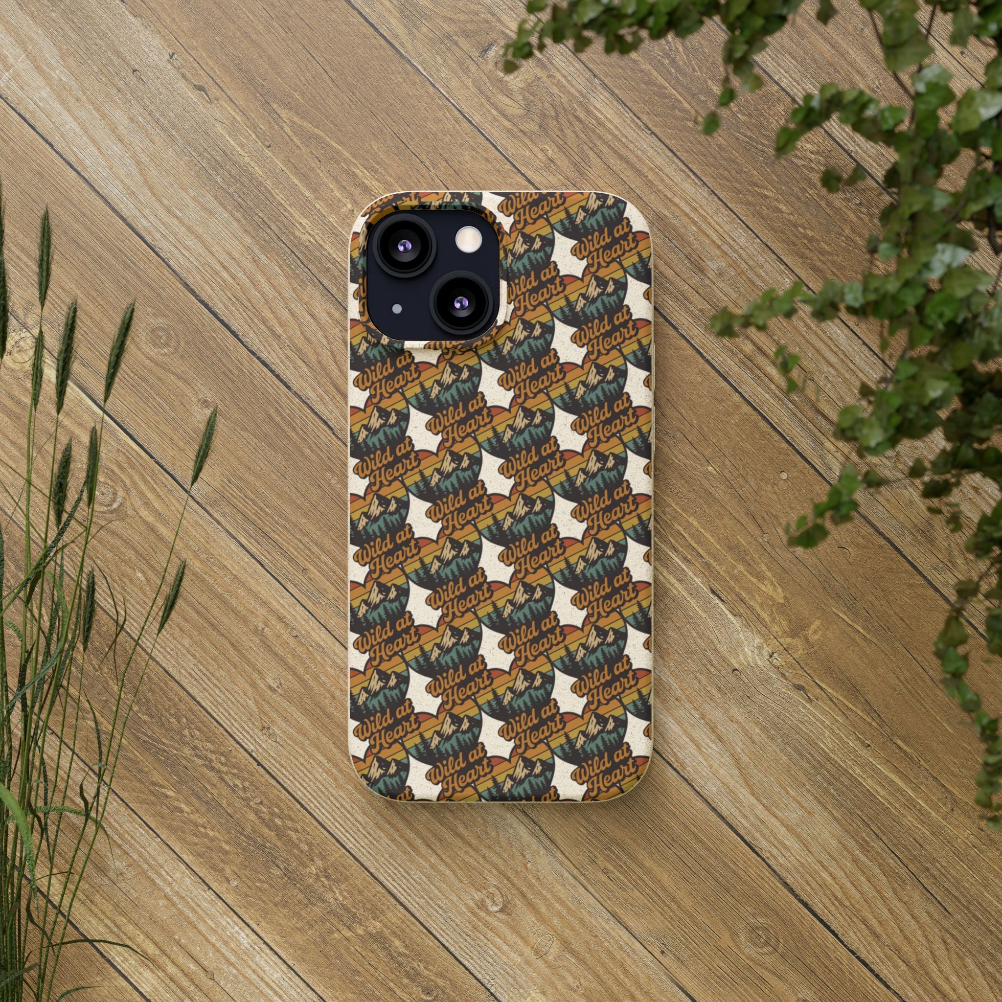 Eco-Friendly Phone Case — Vintage Camper Pattern Biodegradable iPhone Cover