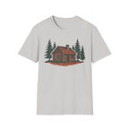 Vintage Cozy Cabin T-Shirt — Faded Pine Tree Cabin Tee