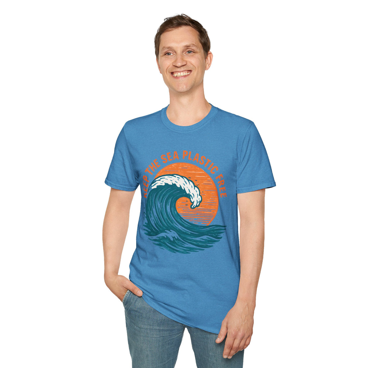 "Keep the Sea Plastic Free" Ocean Conservation Wave Tee Shirt