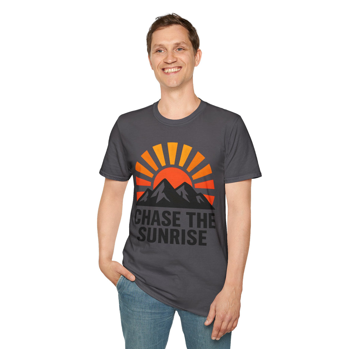 Chase The Sunrise Mountain T-Shirt — Sunrise & Peaks Graphic Tee
