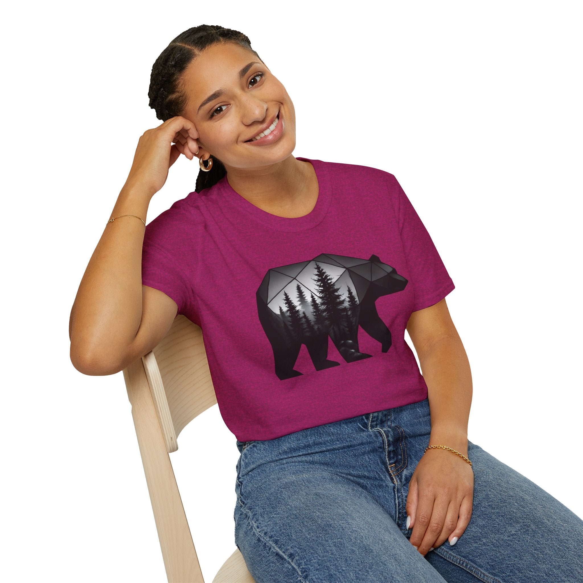 Geometric Forest Bear T-Shirt