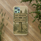 Biodegradable Phone Case — 'Nap Meadow' Mystic Lake Camping Design