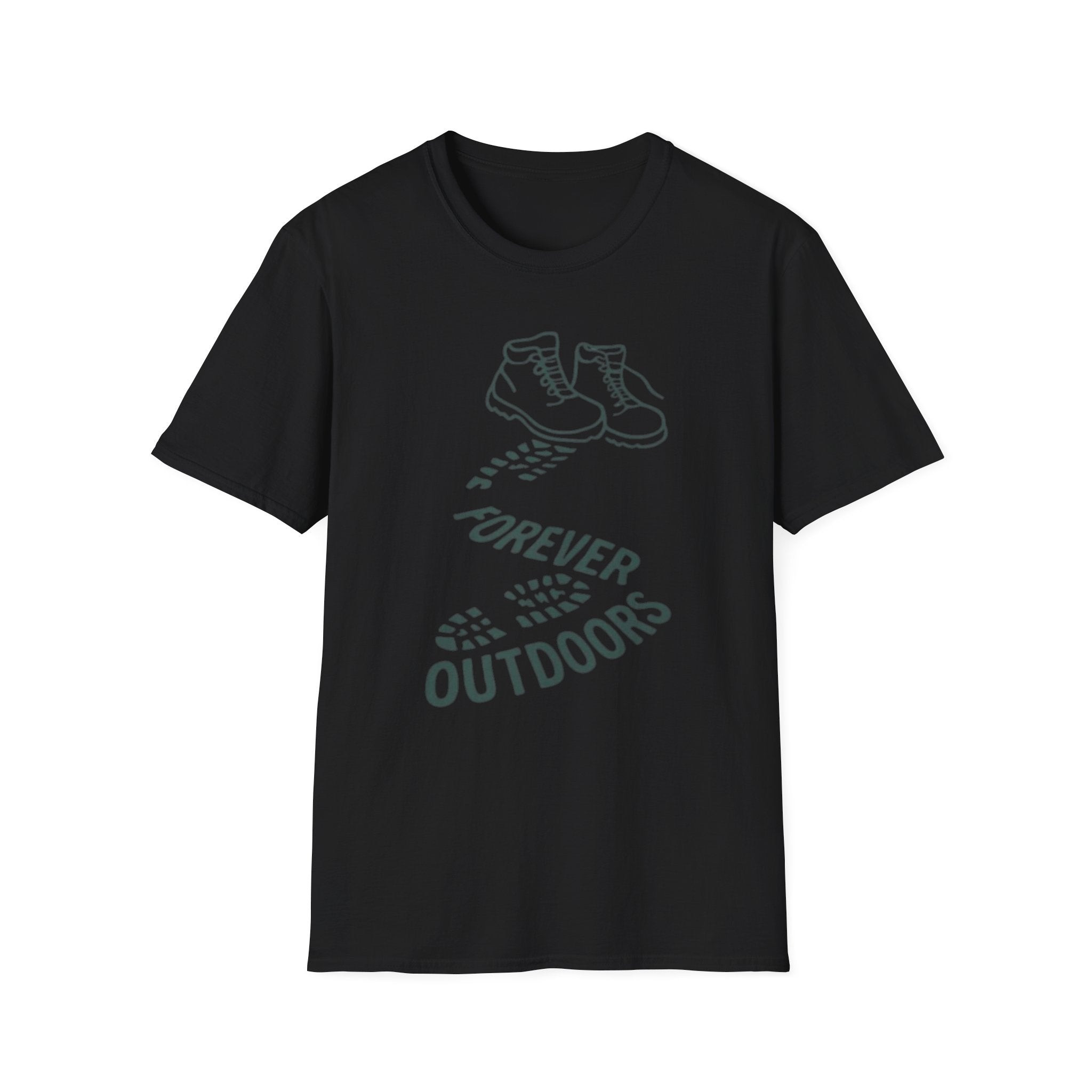Boots with Footprints "Forever Outdoors" T-Shirt