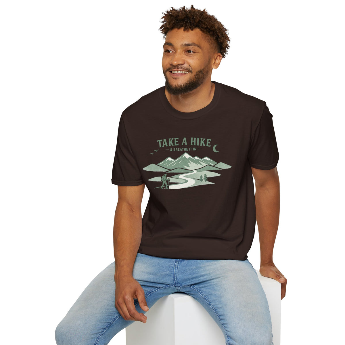 "Take A Hike & Breathe It In" Outdoor Hiking Graphic Tee