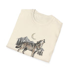 Wolf Howl T-Shirt — Moonlit Mountain Wildlife Tee