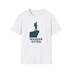 "Wander Often" Hiker on Cliff T-Shirt