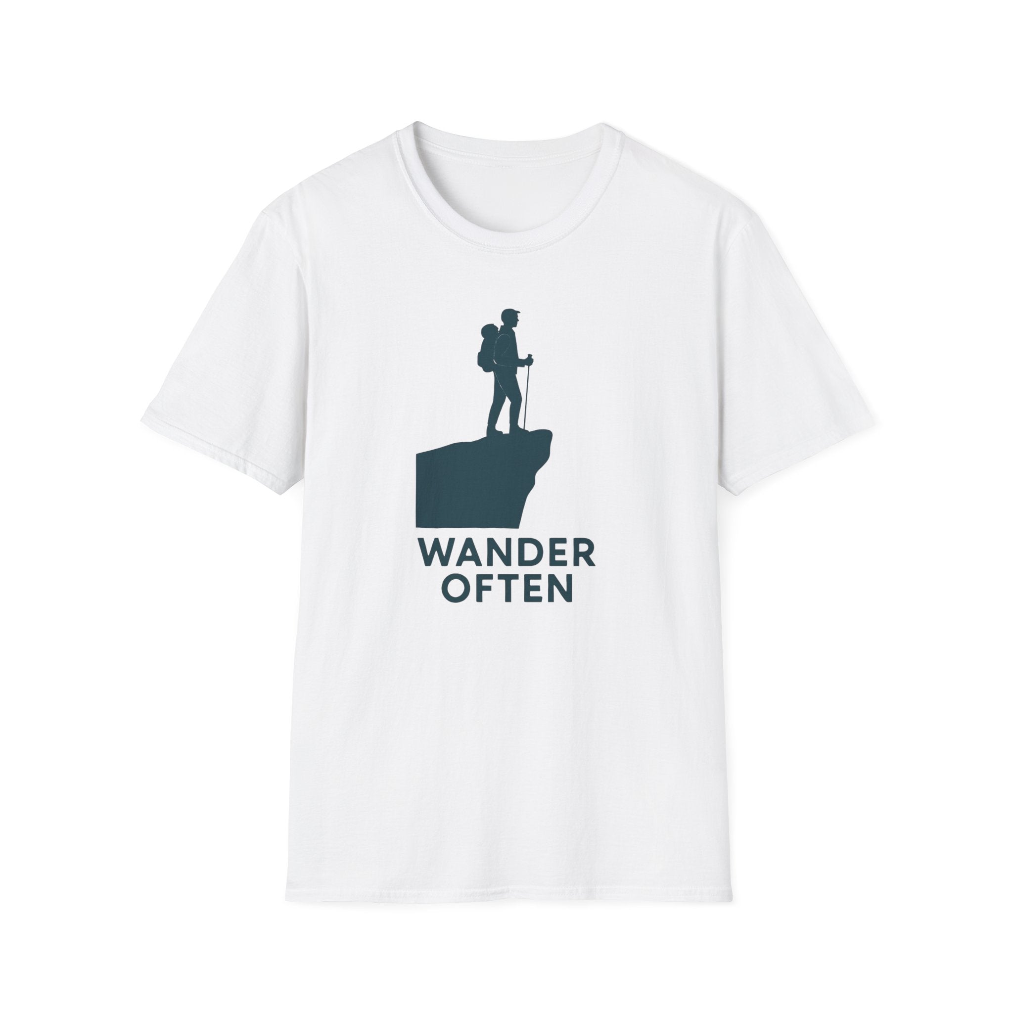"Wander Often" Hiker on Cliff T-Shirt