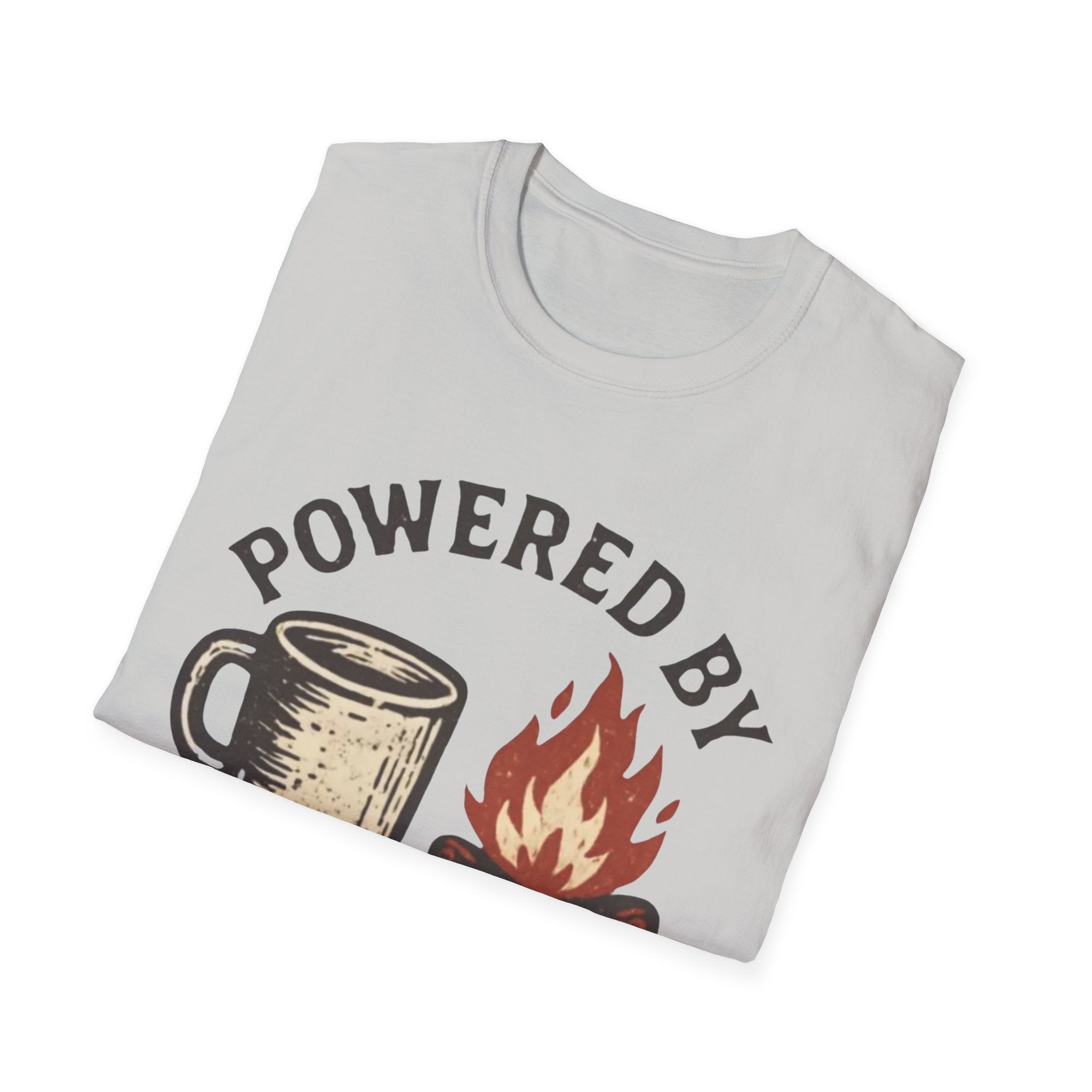 Powered By Coffee And Campfires Vintage Camping T-Shirt
