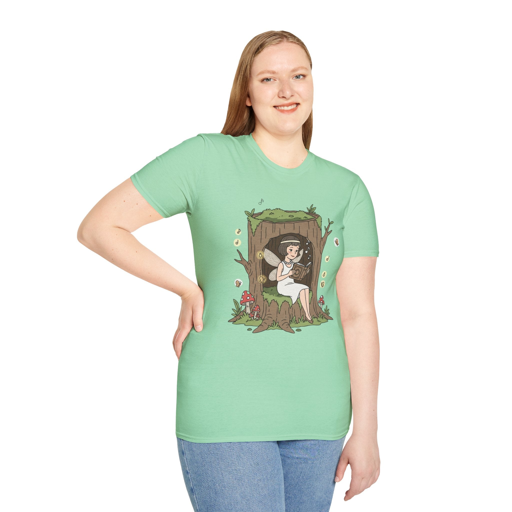 Forest Flapper Fairy Reading in Tree Hollow T-Shirt