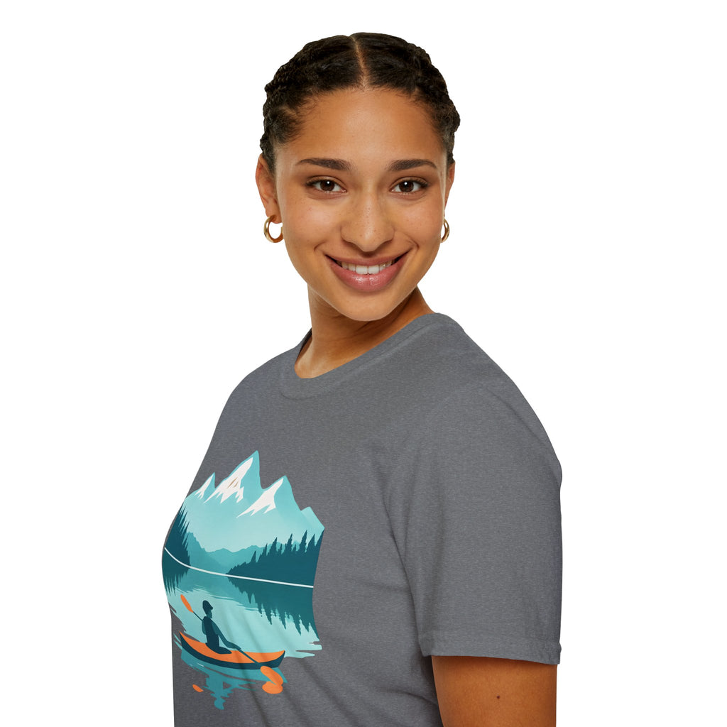 Kayaker on Serene Mountain Lake T-Shirt