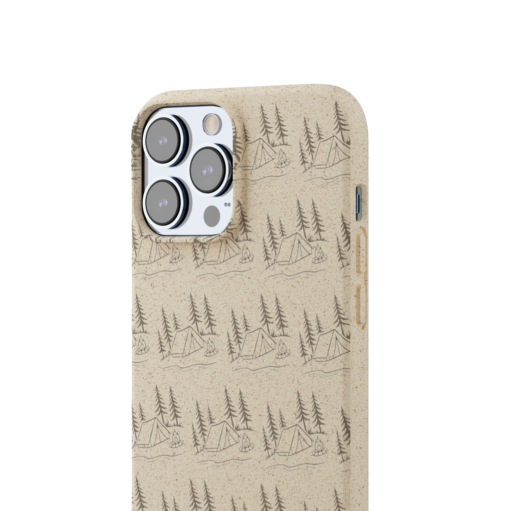 Biodegradable Phone Case — Eco-Friendly Forest Sketch Pattern