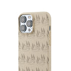 Biodegradable Phone Case — Eco-Friendly Forest Sketch Pattern