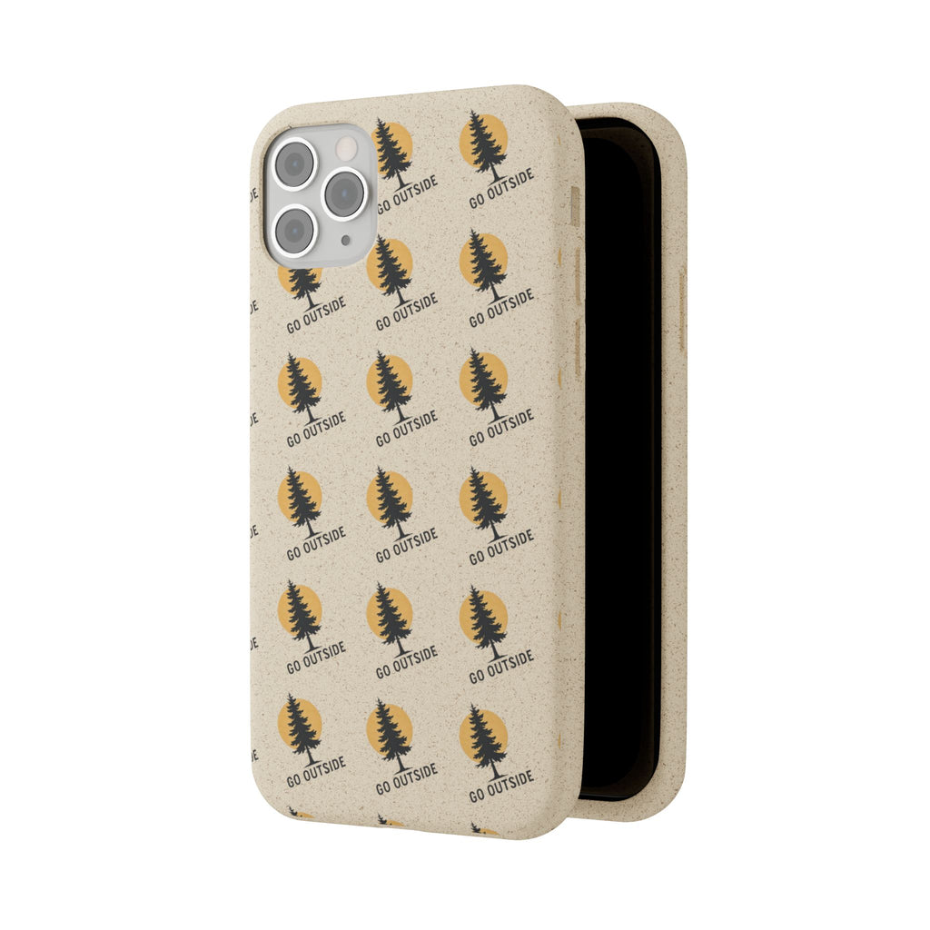Biodegradable Phone Case — 'Go Outside' Recycled Eco-Friendly iPhone Cover