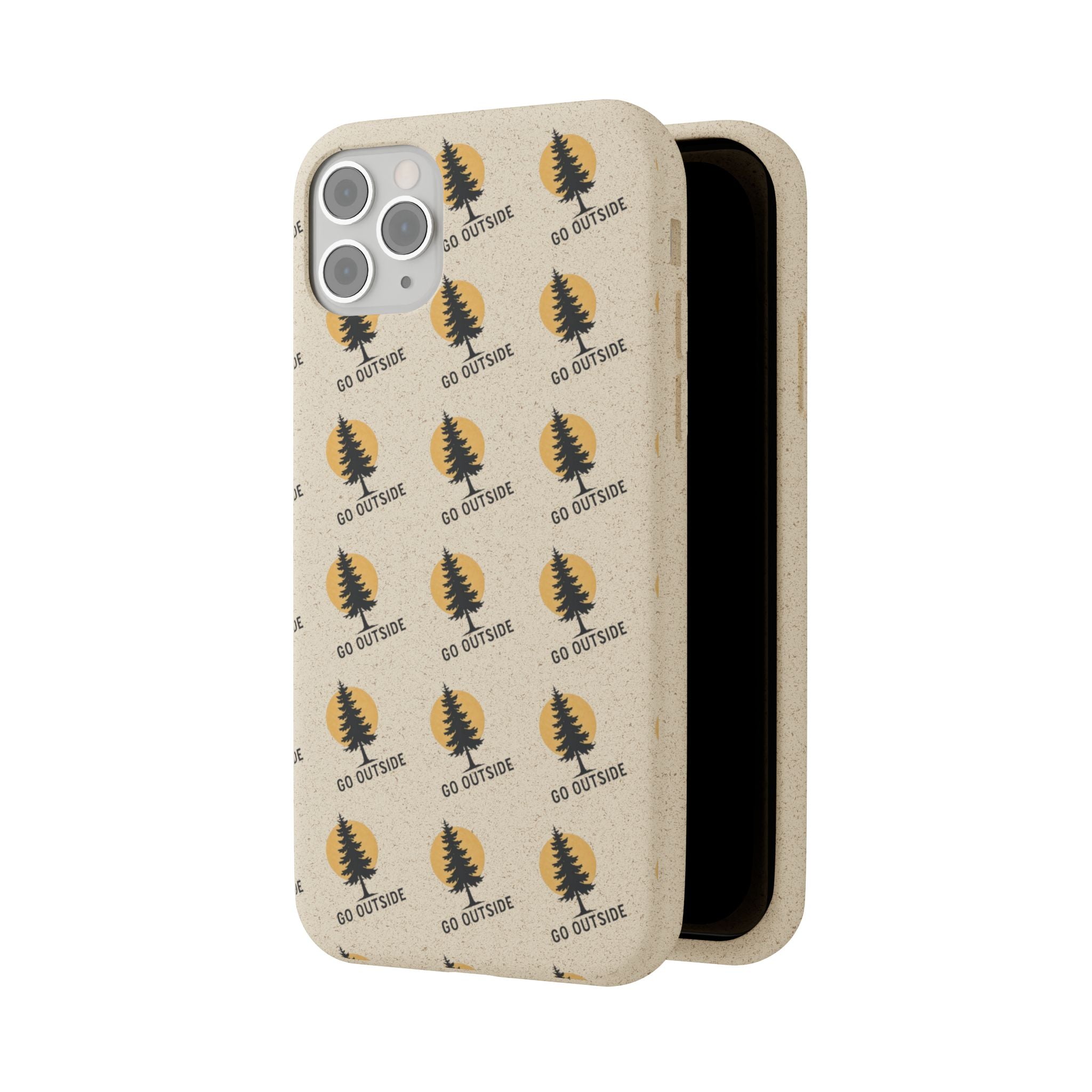 Biodegradable Phone Case — 'Go Outside' Recycled Eco-Friendly iPhone Cover