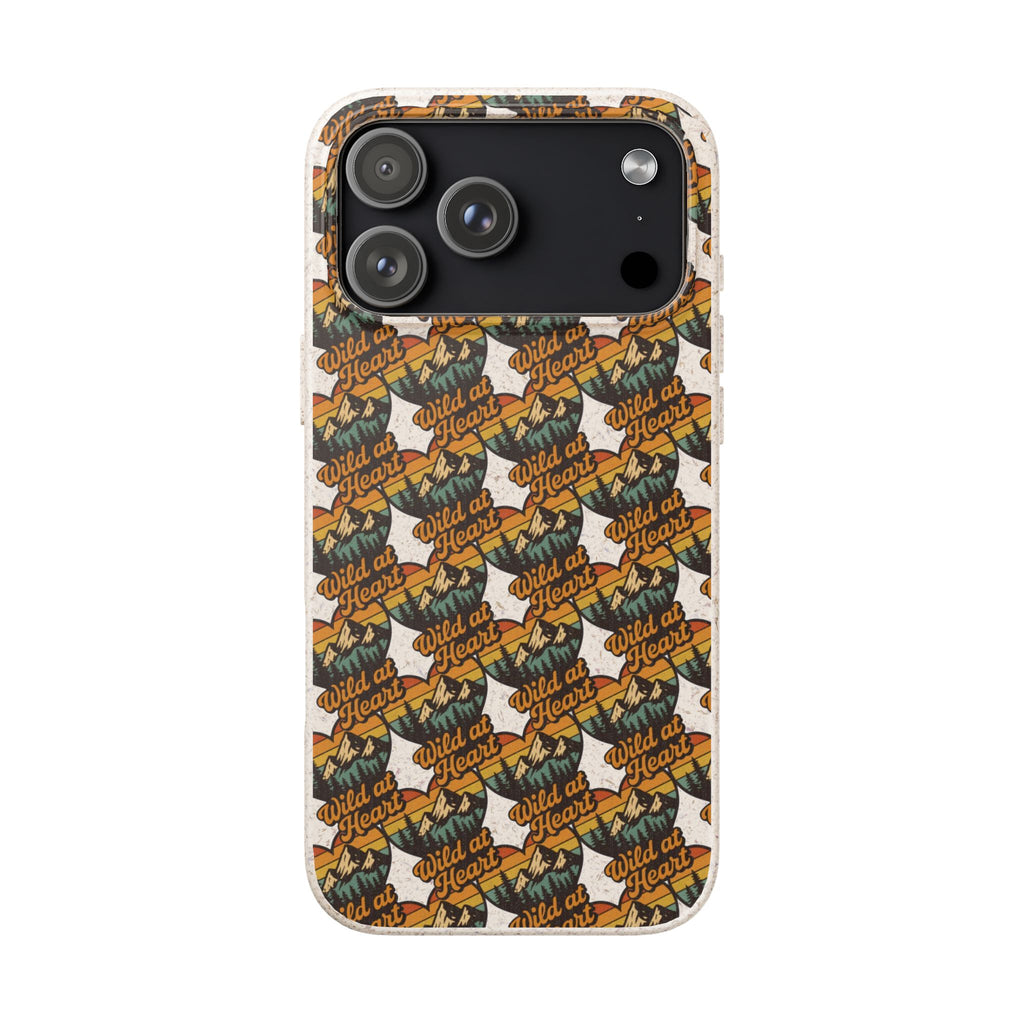 Eco-Friendly Phone Case — Vintage Camper Pattern Biodegradable iPhone Cover