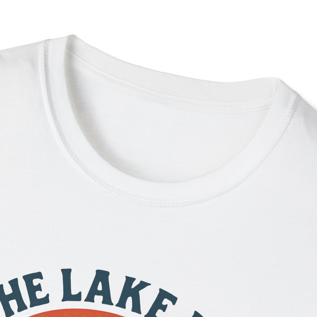 Canoe On The Lake At Sunset "The Lake Is My Happy Place" T-Shirt
