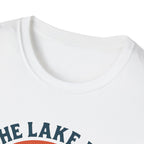 Canoe On The Lake At Sunset "The Lake Is My Happy Place" T-Shirt
