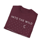 Into The Wild Canoe T-Shirt - Minimal Night Sky Lake Camping Tee