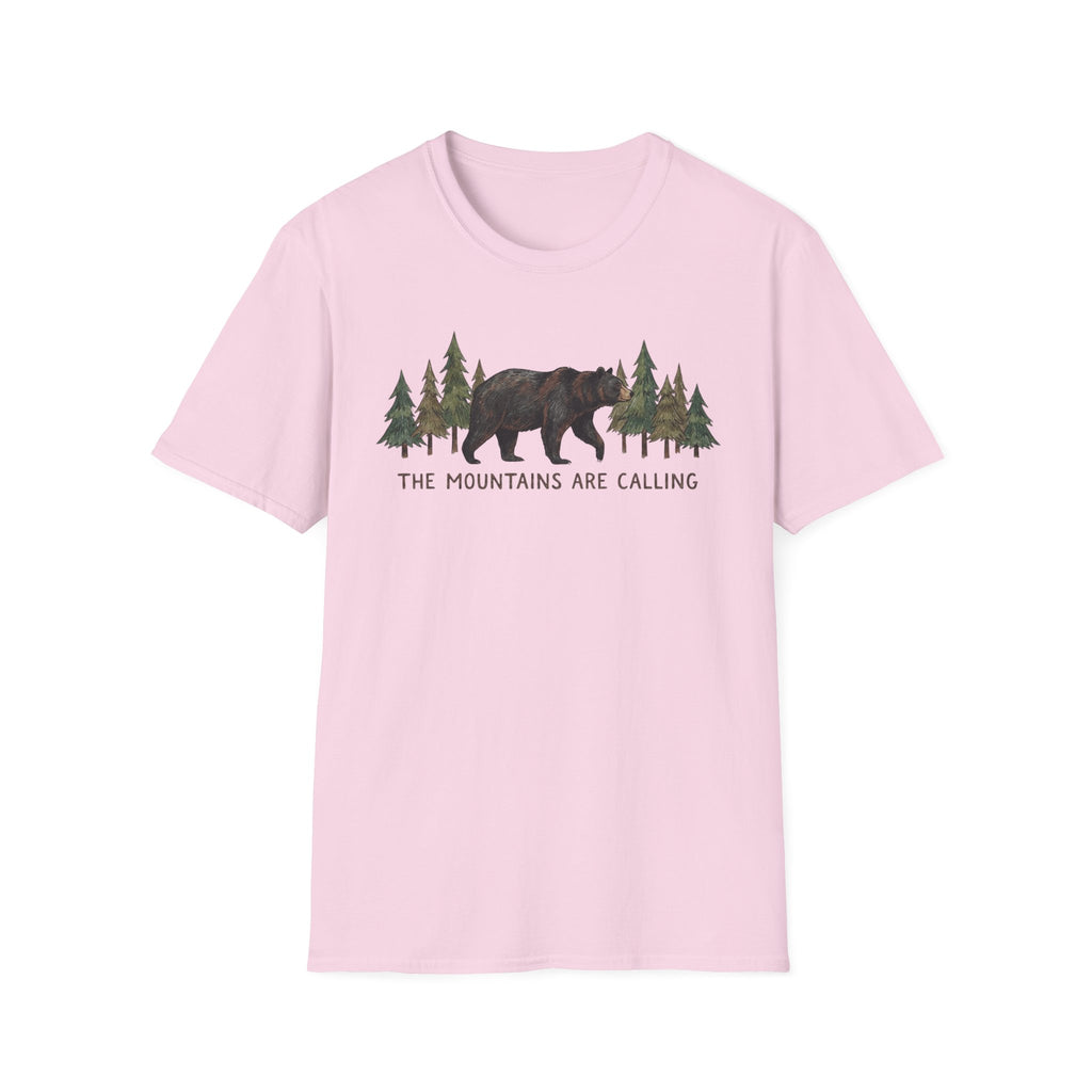 "The Mountains Are Calling" Bear and Pines T-Shirt — Outdoor Graphic Tee