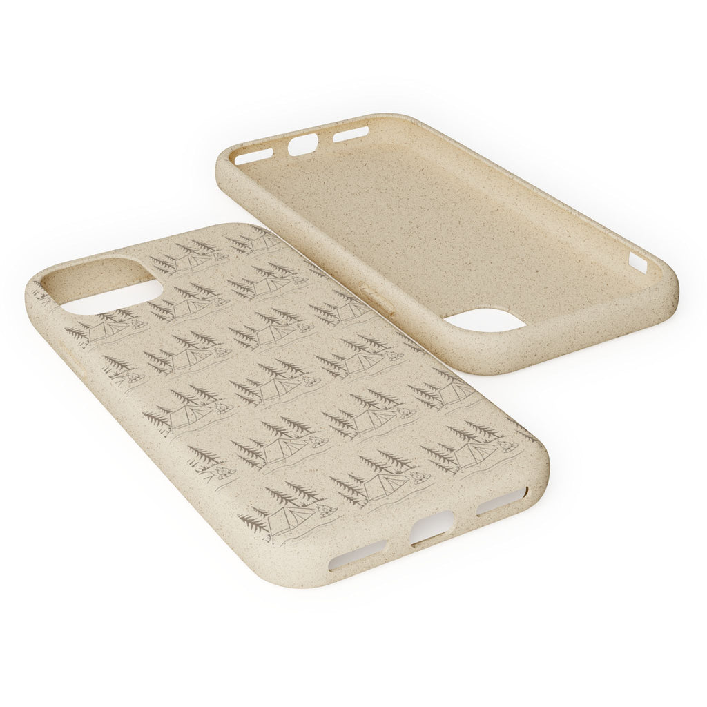 Biodegradable Phone Case — Eco-Friendly Forest Sketch Pattern